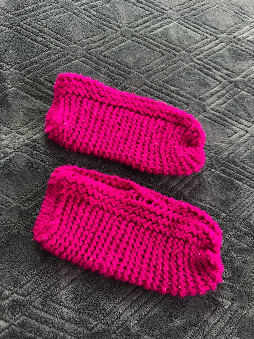Handmade Bright Fuchsia Knit feet Warmers